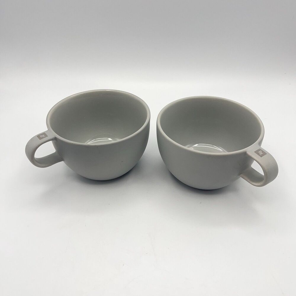 Nespresso Espresso Coffee Cups Big Game Collection Matte Light Grey Set Of 2